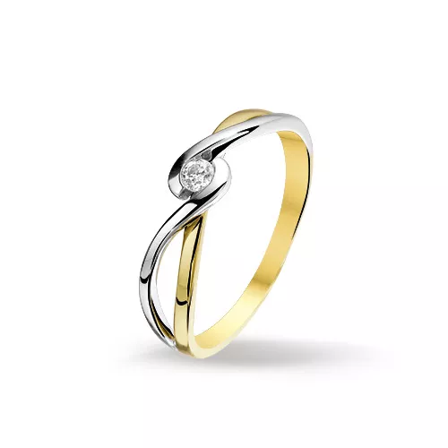 Huiscollectie 4205621 Bicolor gouden zirkonia ring