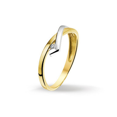 Huiscollectie 4205626 Bicolor gouden zirkonia ring