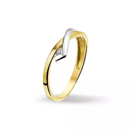 Huiscollectie 4205626 Bicolor gouden zirkonia ring