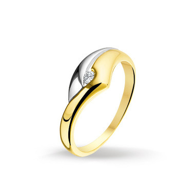 Huiscollectie 4205636 Bicolor gouden zirkonia ring