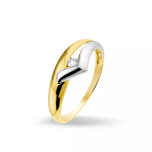Huiscollectie 4205641 Bicolor gouden zirkonia ring