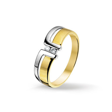 Huiscollectie 4205679 Bicolor gouden zirkonia ring