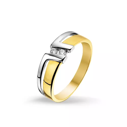 Huiscollectie 4205695 Bicolor gouden zirkonia ring