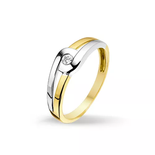 Huiscollectie 4205703 Bicolor gouden zirkonia ring
