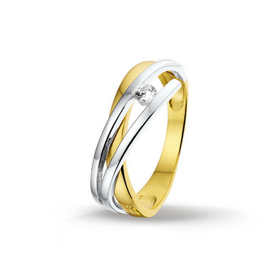 Huiscollectie 4205711 Bicolor gouden zirkonia ring