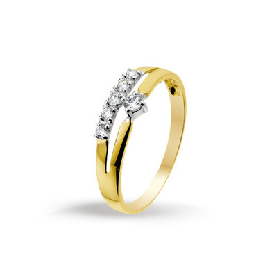 Huiscollectie 4205736 Bicolor gouden zirkonia ring