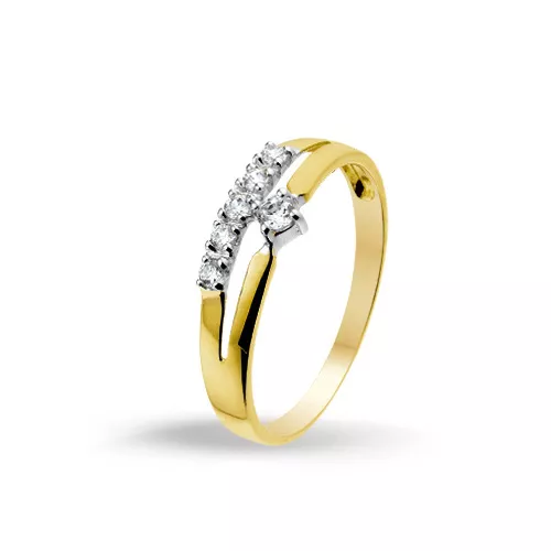 Huiscollectie 4205736 Bicolor gouden zirkonia ring