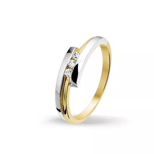 Huiscollectie 4205774 Bicolor gouden zirkonia ring
