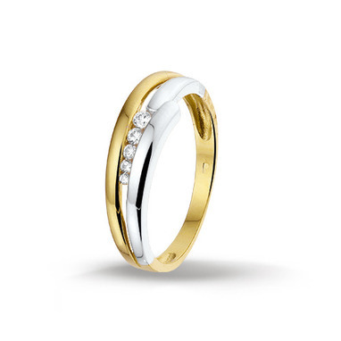 Huiscollectie 4205779 Bicolor gouden zirkonia ring