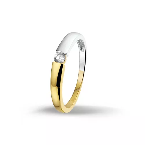 Huiscollectie 4205827 Bicolor gouden zirkonia ring