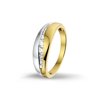 Huiscollectie 4206013 Bicolor gouden zirkonia ring
