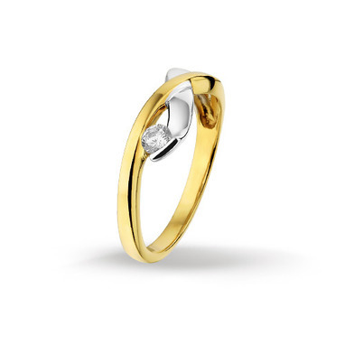 Huiscollectie 4206229 Bicolor gouden zirkonia ring