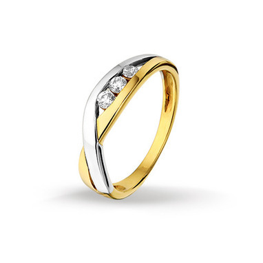 Huiscollectie 4206239 Bicolor gouden zirkonia ring