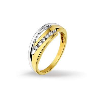 Huiscollectie 4206248 Bicolor gouden zirkonia ring