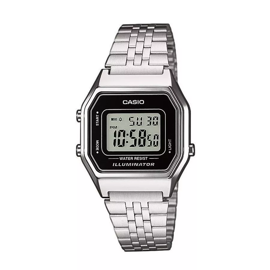 Casio LA680WEA-1EF Horloge Retro digitaal zilverkleurig-zwart