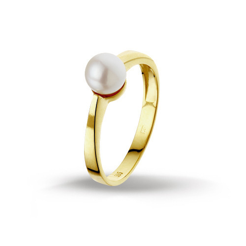 Franje Leraren dag letterlijk Gouden dames ring met parel 4014238 | Trendjuwelier