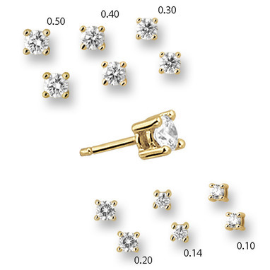 Huiscollectie 4016582 Gouden oorbellen met diamant