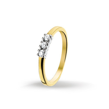 Huiscollectie 4206911 Bicolor gouden ring met diamant 0.15 crt