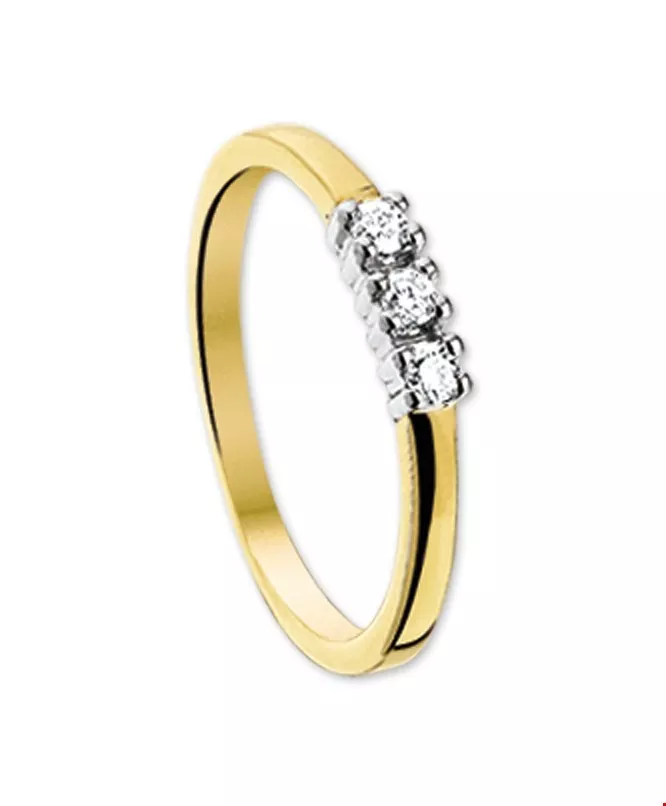 Huiscollectie Ring Diamant 0.15ct H P1 Bicolor Goud