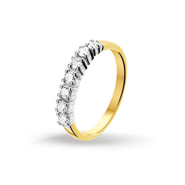 Huiscollectie 4206988 Bicolor gouden ring met diamant 0.35 crt