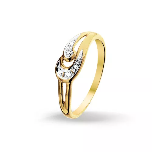 Huiscollectie 4014953 Gouden ring met diamant 0.022 crt