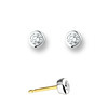 Huiscollectie 4205092 Bicolor gouden oorstekers met diamant 0.25 crt 1