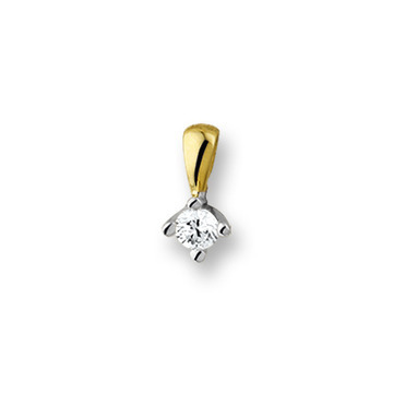 Huiscollectie 4205128 Bicolor gouden hanger met diamant 0.25 crt