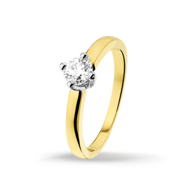 Huiscollectie 4205116 Bicolor gouden ring met diamant 0.25 crt