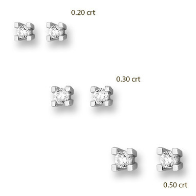 Huiscollectie 4102129 Witgouden oorstekers met diamant 