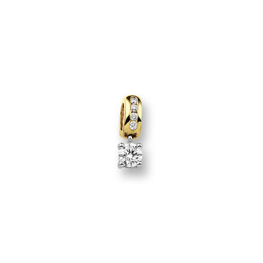 Huiscollectie 4206796 Bicolor gouden hanger met diamant 0.30 crt