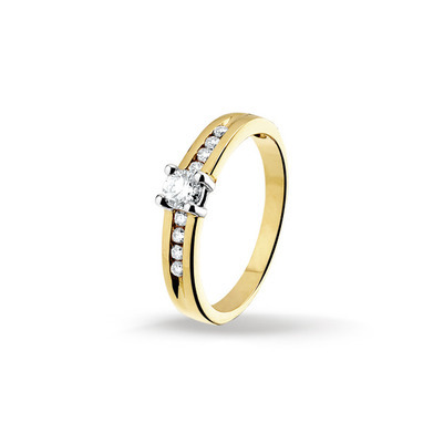 Huiscollectie 4206835 Bicolor gouden ring met diamant 0.40 crt