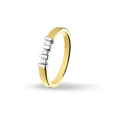 Huiscollectie 4206887 Bicolor gouden ring met diamant 0.15 crt 