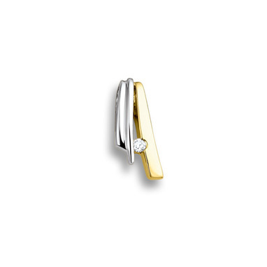 Huiscollectie 4206365 Bicolor gouden hanger met diamant 0.03 crt