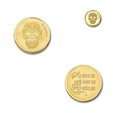 Mi Moneda MON-SKU-02 Skull & Fire goldplated munt