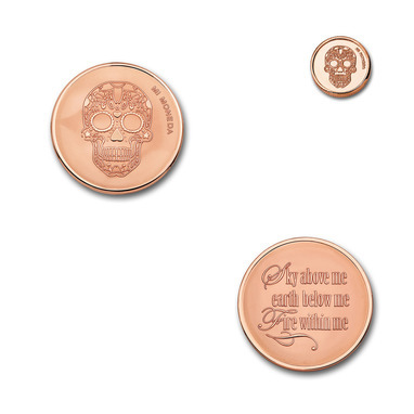 Mi Moneda MON-SKU-03 Skull & Fire rosegold plated munt