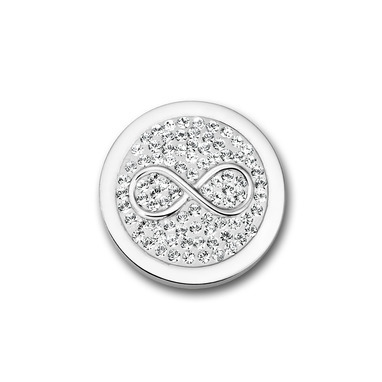 Mi Moneda IND-13-S Infinito diamond disc stainless steel silver munt 