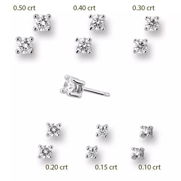 Huiscollectie 4103489 Witgouden oorstekers met diamant 