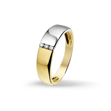 Huiscollectie 4205951 Bicolor gouden ring diamant 0.06 crt