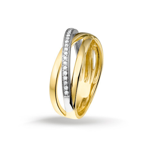Bicolor gouden ring met | Trendjuwelier