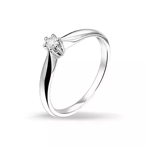 Huiscollectie 4102008 Witgouden ring met diamant 0.10 crt