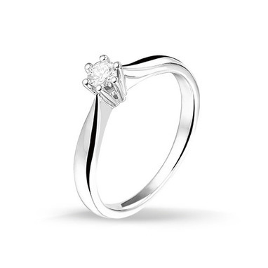Huiscollectie 4102018 Witgouden ring met diamant 0.15 crt