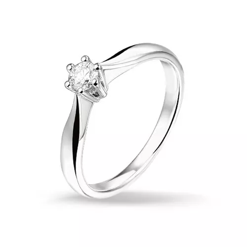 Huiscollectie 4102023 Witgouden ring met diamant 0.20 crt