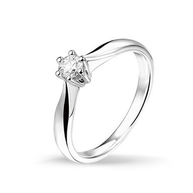 Huiscollectie 4102028 Witgouden ring met diamant 0.25 crt