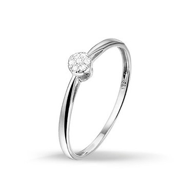 Huiscollectie 4103026 Witgouden ring met diamant 0.035 crt