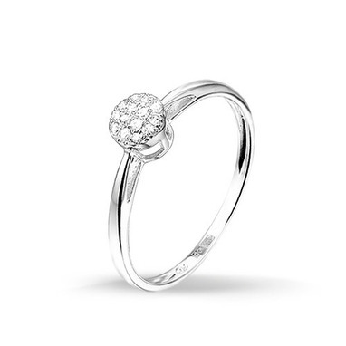 Huiscollectie 4103029 Witgouden ring met diamant 0.07 crt