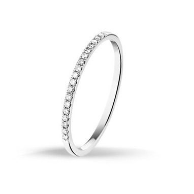 Huiscollectie 4103076 Witgouden ring met diamant 0.09 crt