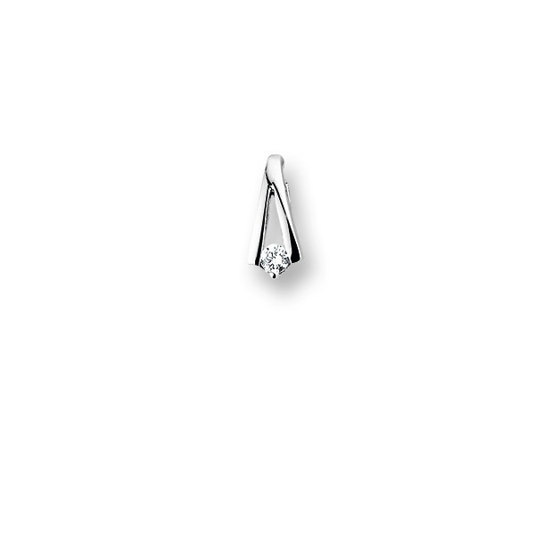Handelsmerk Sturen motor witgouden hanger met 0.05 crt diamant | Trendjuwelier
