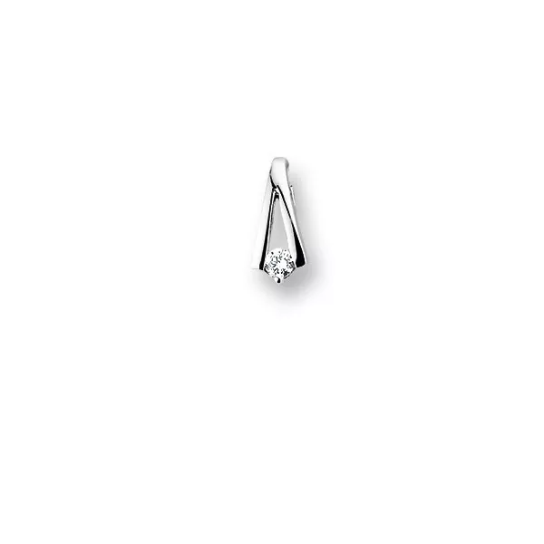 Witgouden hanger met diamant 0.05 crt