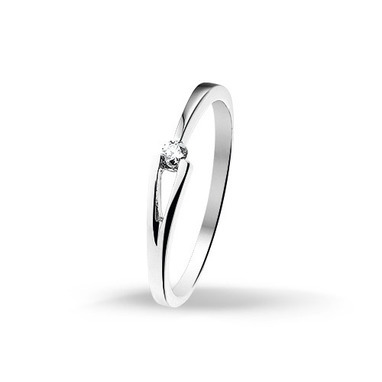 Huiscollectie 4102584 Witgouden ring met diamant 0.07 crt