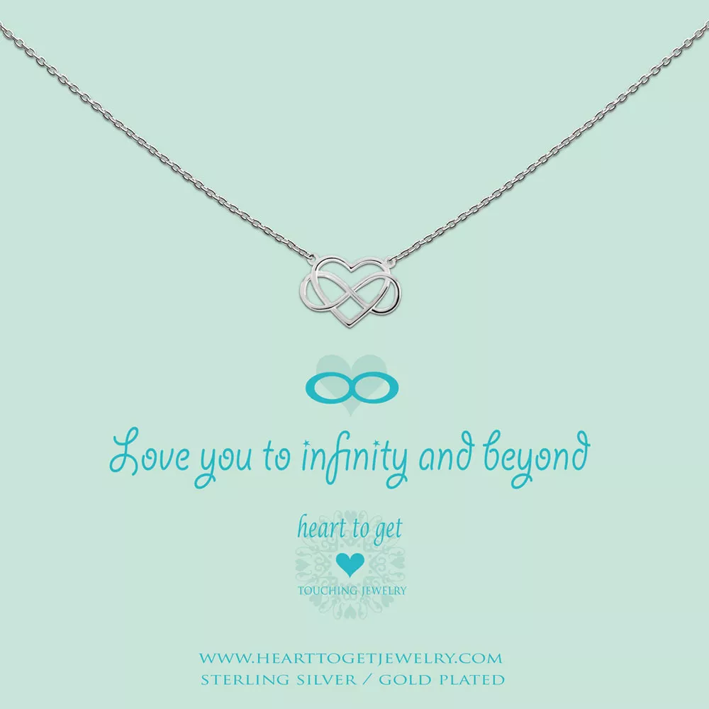 Heart to get N184IHE13S Ketting Heart/Infinity Love you to... zilver